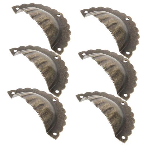 Homoyoyo 6 Stck Vintage Möbelknöpfe Halbkreis Muschel Design aus Bronze Dekorative Schrankgriffe für Kommode Küchenschrank Robust und Komfortabel Passend für Schränke von Homoyoyo