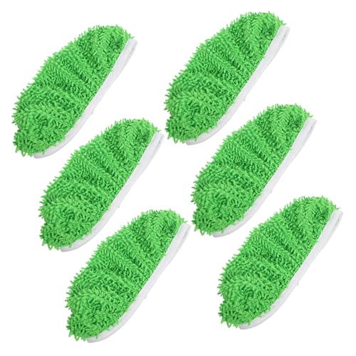 Homoyoyo 6 Stück Bodenwischer Ersatzbezüge Mikrofaser Mop Pads Feucht Trocken Anwendung Wiederverwendbar Hochsaugfähig Kompatibel für Fliesen Bodenbeläge von Homoyoyo