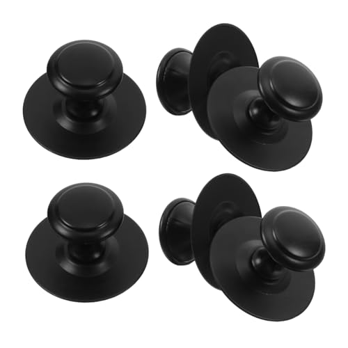 Homoyoyo 6 Stück Schubladenknöpfe Selbstklebend Moderne Runde Möbelgriffe Schwarz ohne Bohren für Kommoden und Küchenschränke Einfache Installation von Homoyoyo