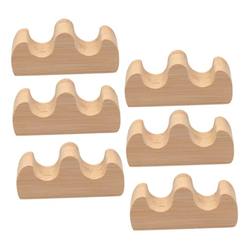 Homoyoyo 6 Stück Teiliges Chinesisches Kalligraphie Pinselhalter aus Holz Dualer Schreib und Malpinselständer Langlebiger Stifthalter für Schreibtischorganisation für Büro und Heimgebrauch von Homoyoyo