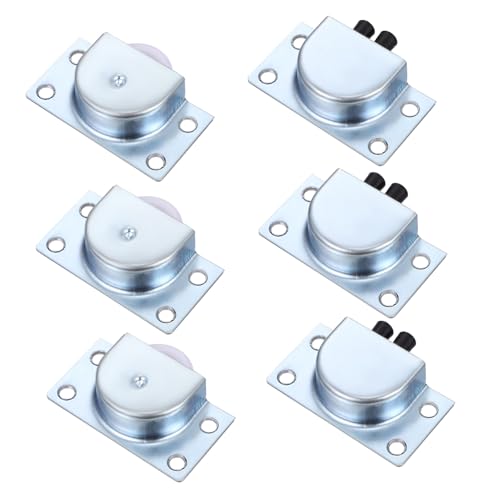 Homoyoyo 6 Stück Teiliges Edelstahl Schiebetür Laufrollen für Möbel Schranktüren mit Nylonlaufrad und Oberrolle Langlebig Einfach zu Montieren Geeignet für Schrank Fenster Kleiderschrank von Homoyoyo