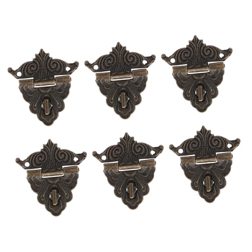 Homoyoyo 6 Stück Teiliges Vintage Holzbox Verschluss aus Zinklegierung Robuste Antike Schmuckschatullen Hasp Rostfrei Einfach zu Montieren für Weinkisten von Homoyoyo