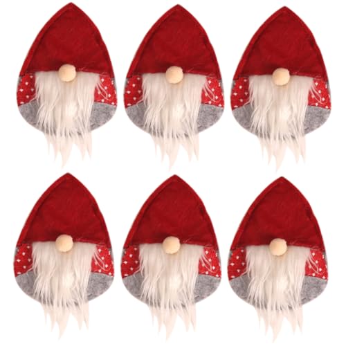 Homoyoyo 6 Stück Teiliges Weihnachts Besteckhalter mit Hut Wiederverwendbare Bestecktaschen für Messer Löffel Festliche Tischdekoration für Weihnachtsfeier Waschbar und Einfach zu Verstauen von Homoyoyo