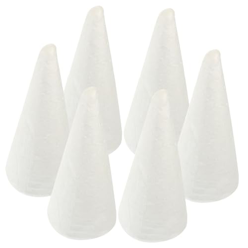 Homoyoyo 6 Stück Teiliges Weiße DIY Bastelkonen für Handwerk Kunstprojekte Dekoration Weihnachtsbaum Gnomhut Blumenarrangement von Homoyoyo