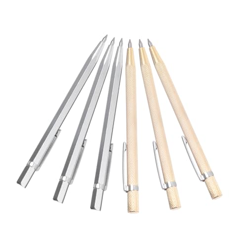 Homoyoyo 6 Stück Teiliges Wolframkarbid Gravurwerkzeug mit Ergonomischem Rutschfestem Griff für Metall Glas und Langlebige Anreißstifte für Präzises Ätzen und Gravieren Zufällige Farbe von Homoyoyo