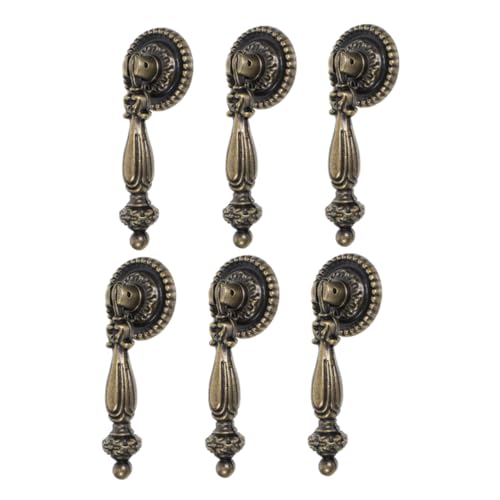 Homoyoyo 6 Stück Vintage Bronze Schubladengriffe Einloch Möbelgriffe mit Glatter Oberfläche für Kommode Schrank Küchenschubladen Einfache Montage und Vielseitige Verwendung von Homoyoyo