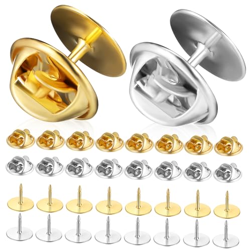 Homoyoyo 60 Sätze DIY Schmuck Anstecker Set Goldene Silberne mit Butterfly Clutch und Flachen Nadeln für Bastelprojekte und für DIY Enthusiasten Homoyoyo 60 Sätze DIY Schmuck Anstecker Set Goldene Silberne mit Butterfly Clutch und Flachen Nadeln für Bastelprojekte und für DIY Enthusiasten von Homoyoyo
