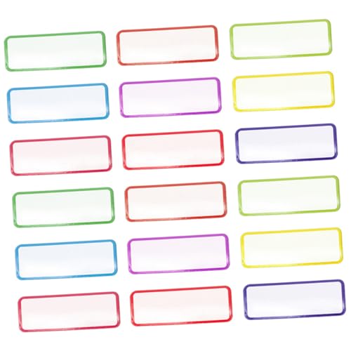 Homoyoyo 60 Stück Magnetische Namensschild etiketten Wiederbeschreibbar Vielseitig Einsetzbar Starke Haftung Beschreibbare Whiteboard magnete für Schule Büro Kühlschrank Organizer von Homoyoyo