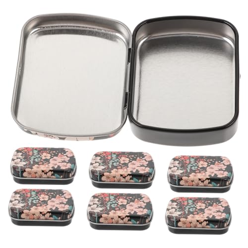 Homoyoyo 6stücke Metall Aufbewahrungsbox Kleine Blechdose Für Süßigkeiten Schmuckkästchen Aus Eisen Tragbar Organizer Mit Klappdesign von Homoyoyo