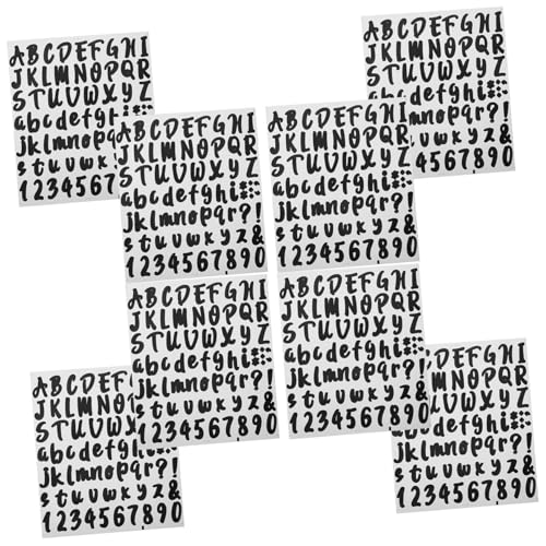 Homoyoyo 8 Blatt Teiliges Selbstklebender Vinyl nummern Buchstabenaufkleber Wetterfeste Ölresistente DIY labels für Briefkasten Mobiler Schutz Vielseitig für Dekoration und Organisation von Homoyoyo