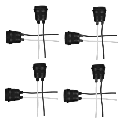 Homoyoyo 8 Stück Teiliges Lampenfassungs- Wetterfest Flexible Schwarze Schraubfassung mit Kabel Witterungsbeständig für Garten Bad und Küche Sichere Außenbeleuchtung von Homoyoyo