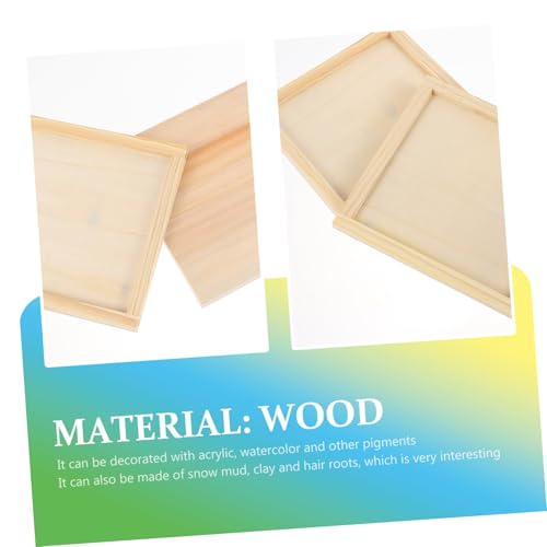 Homoyoyo 8 Stück Teiliges Mittleres Unbehandeltes Holz bilderrahmen DIY Bemalbare Quadratische Holzrahmen für Knetmasse Bastelset Handwerksfähigkeiten von Homoyoyo