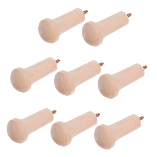 Homoyoyo 8 Stück Teiliges Schraubbare Holz wandhaken aus Naturbelassenem Holz für Garderobe Tür Bad und Küche Multifunktionale Aufbewahrung für Mäntel Taschen Handtücher Einfache Montage von Homoyoyo