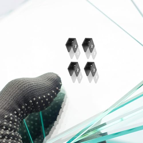 Homoyoyo 8 Stück Teiliges Schwarze Glas klemmen aus Robustem Material Wandmontage Regalhalter für Glasböden Einfache Installation für Badezimmer Küche Wohnzimmer und Display Halterungen von Homoyoyo