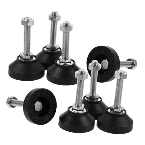 Homoyoyo 8 Stück Teiliges Verstellbares Möbelfuß Robustem Kohlenstoffstahl mit Rutschfestem Sockel Gewindeschrauben für Tische Stühle Aufbewahrungsmöbel und Schränke Höhenverstellbar und von Homoyoyo