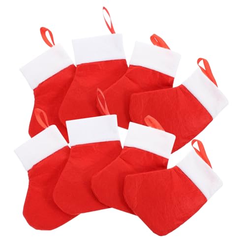 Homoyoyo 8 Stück Teiliges Weihnachtsbesteck Sockenset mit Klassischem Xmas Design Dekorative Bestecktaschen für Messer Gabeln Löffel Leicht Kompakt für Festliche Tischdeko und Dinnerpartys von Homoyoyo