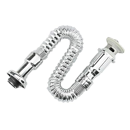 Homoyoyo Abs Verbindung Waschbecken Ablaufrohr mit Wasserabfluss Platzsparendes Design Geruchsneutral Geeignet für Waschbecken Silber von Homoyoyo