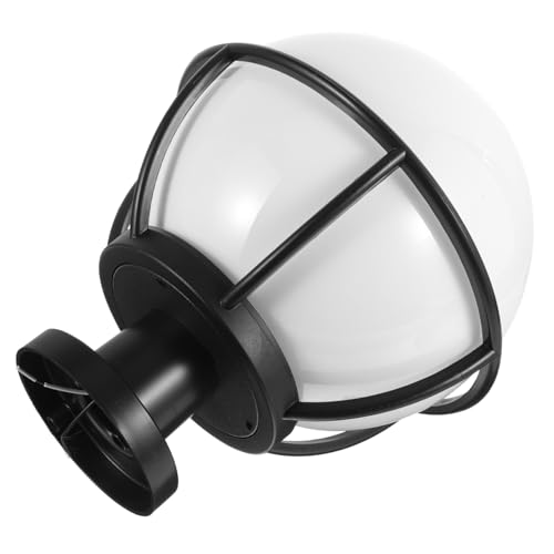 Homoyoyo Acryl Lampenschirm Kugelform Wetterfest Robust für Außenbereich Garten Terrasse Weg Pfostenleuchte mit Edelstahl Sockel Langlebig Kratzfest Diffuse Lichtstreuung von Homoyoyo