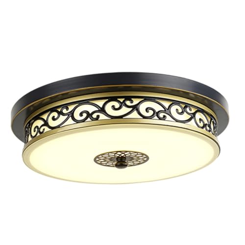Homoyoyo American Style Rund LED Deckenleuchte Schwarz mit Warmweißem Licht Einfache Montage Langlebige Materialqualität für Wohnzimmer Schlafzimmer Flur und Balkon von Homoyoyo