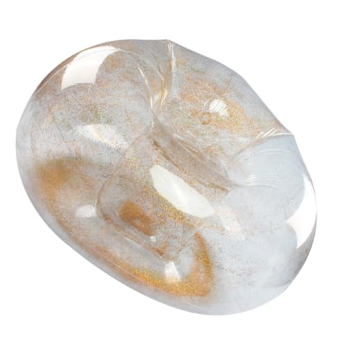 Homoyoyo Aufblasbarer Lounge Sessel Gold Transparent mit Glitzer Pailletten Bequemer Aufblasbarer Sitzsack für Erwachsene Stabiles Vielseitiges Sofa für Indoor Outdoor Reise von Homoyoyo