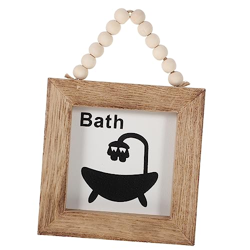 Homoyoyo Badezimmerschild Rustikales Badezimmerdekor rustikales Toilettenschild antikes Toilettenschild Dekorationen Wand Badezimmer-Haustürschild Bad Schild zum Aufhängen WC-Türschild Holz von Homoyoyo