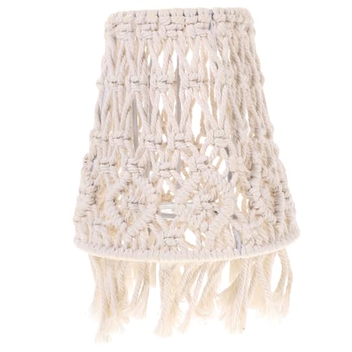 Homoyoyo Boho Lampenschirm aus Handgefertigtem Baumwollseil Kleiner Lampenschirm für Tischlampen Augenschonender Ersatzschirm für Schlafzimmer und Wohnzimmer Einfache Montage von Homoyoyo
