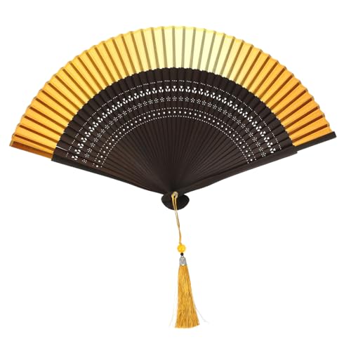 Homoyoyo Chinesischer Fächer mit Quasten Tragbarer Faltfächer im Retro Stil für Hochzeit Tanz Fotografie und Sommer Leicht und Elegantem Gelb mit Einzigartigem Design Homoyoyo Chinesischer Fächer mit Quasten Tragbarer Faltfächer im Retro Stil für Hochzeit Tanz Fotografie und Sommer Leicht und Elegantem Gelb mit Einzigartigem Design von Homoyoyo