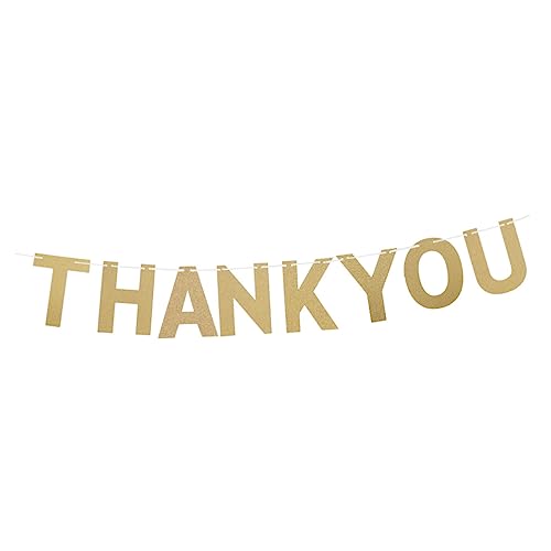 Homoyoyo Glitzer Thank You Banner Goldenes Wimpel-design Für Hochzeiten Partys Und Erntedankfeste Robust Und Dekorativ Für Wand Tischelemente von Homoyoyo