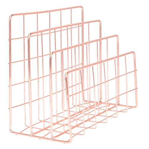 Homoyoyo Desktop Organizer Mit Fächern Moderner Posthalter Aus Metall Für Home Office Zeitschriften Und Dokumentenablage Roségold Stilvoller Aktenordner Für Schreibtisch von Homoyoyo