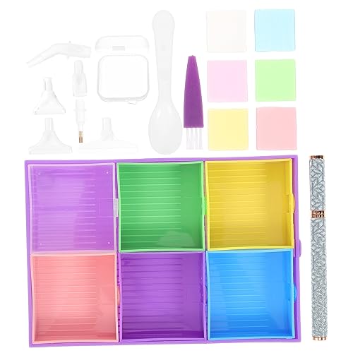 Homoyoyo Diamant Drawing Aufbewahrungsset mit Teiligem Punktierwerkzeug Multifunktionales DIY Kunsthandwerk Organizer Tablett für Perlen und Strasssteine für Bastelbedarf und Kunstprojekte von Homoyoyo