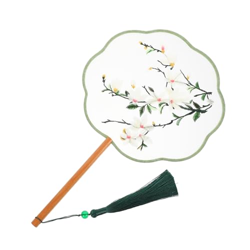 Homoyoyo Doppelseitiger Bestickter Runder Chinesischer Handventilator aus Natürlicher Seide Leichter Tragbarer Fächer mit Blättern Dekorativer DIY fan und Wohnaccessoire Handgefertigt im Homoyoyo Doppelseitiger Bestickter Runder Chinesischer Handventilator aus Natürlicher Seide Leichter Tragbarer Fächer mit Blättern Dekorativer DIY fan und Wohnaccessoire Handgefertigt im von Homoyoyo