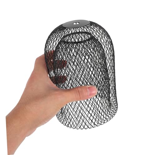 Homoyoyo Doppelter Metall-gitterschirm Lampenschirm Vintage Industrie Stil Pendelleuchte Abdeckung Schutz Schwarzer Lampenschirm für Bar Wohnzimmer Dekor Maschenweite von Homoyoyo