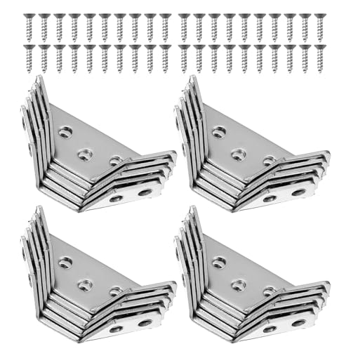 Homoyoyo Edelstahl Eckverbinder mit Schrauben Dreiseitige Winkelverbinder für Holzregale Schränke Tische Stühle Robuste Metall Möbelhalterungen Kompatibel Einfache Montage von Homoyoyo