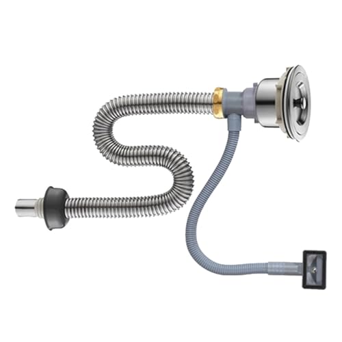 Homoyoyo Edelstahl Küchenablaufrohr Verlängerung mit Dichtungsring Geruchsverschluss Verstellbar Spülbeckenabfluss Zubehör für Einzelbecken Waschbecken Anti ratten und Hitzeschutz von Homoyoyo