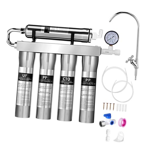 Homoyoyo Edelstahl Wasserfilter System mit Ultrafiltration Langlebig und Einfach zu Reinigen Vielseitig Installierbar unter Spüle oder Wandmontiert Effektive Sedimententfernung für von Homoyoyo