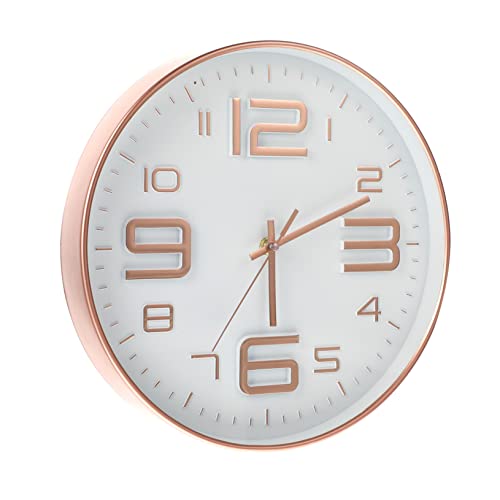 Homoyoyo Einfache Wanduhr Mit Großen Ziffern Leise Quartz-Uhr Für Wohnzimmer Und Schlafzimmer Minimalistisches Design Roségold Inneneinrichtung Für Modernen Stil von Homoyoyo