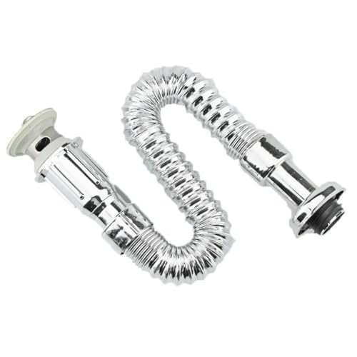 Homoyoyo Einstellbares Abflussrohr für Waschbecken aus Langlebigem Abs und Edelstahl Geruchsdichter Wasserablauf mit Verstellbarer Geeignet für Waschtisch und Haushaltsinstallation von Homoyoyo