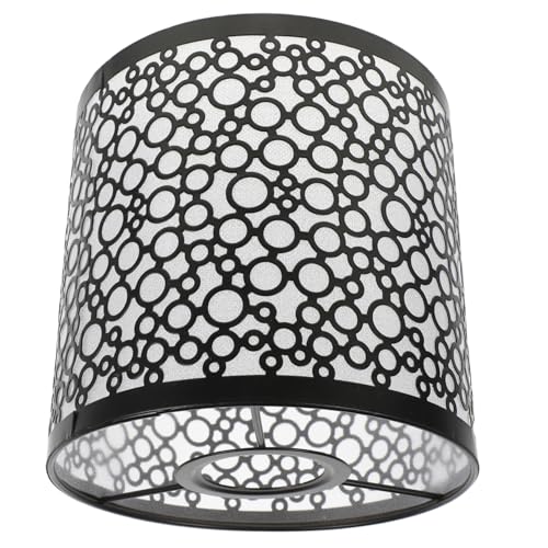 Homoyoyo Eisen Lampenschirm Vintage Stil Schwarzer Metall Lampenschirm für Hängelampe Einfacher Aufbau Langlebiger Tischlampenschirm Geeignet für Wohnzimmer Hotel Schlafzimmer Dekoration von Homoyoyo