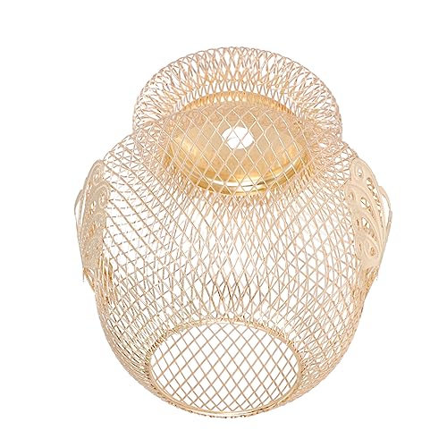 Homoyoyo Eisernes Lampenschirm Design Vase Form Goldfarben Retro Stil Langlebiger Eisen Draht Dekorative Deckenleuchte für Wohnzimmer und Esszimmer Stilvolle Beleuchtung für Moderne von Homoyoyo