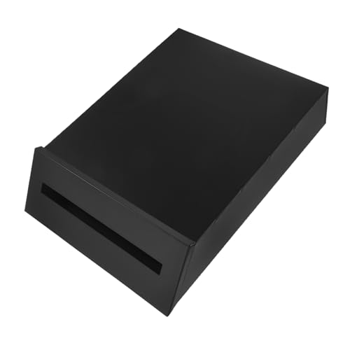 Homoyoyo Elegante Wandmontage Eisenbox mit Schlitz Stilvolle Schwarze Vorschlagsbox für Büro und Zuhause Platzsparende Metall Postbox zur Anonymen Meinungs und Spenden Sammlung von Homoyoyo