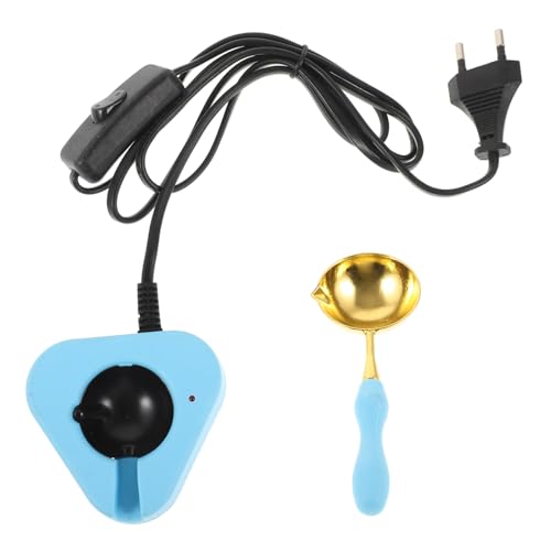 Homoyoyo Elektrischer Wachssiegel Schmelzofen Set Stabiles Langlebiges Wachs Schmelzgerät mit Löffel und Rührstab Kompakt und Tragbar für Wachssiegel Fans und DIY Geschenke bei Festen von Homoyoyo