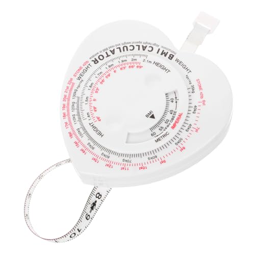 Homoyoyo Flexibles Bmi Maßband Herzform Körpermaßband mit Automatischem Rückzug Doppelseitiges Weiches Maßband für Präzise Körper Fettmessung Tragbares Fitness Taillenmaßband von Homoyoyo