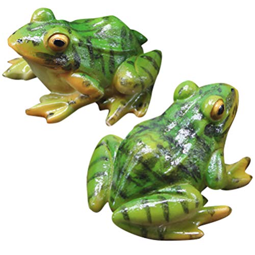 Homoyoyo Frosch Figur Garten Teich Kunstharz Gartenstatuen Dekofigur Tiere Gartenfigur 2 Stücke Teichfiguren Schwimmfiguren Tierskulpturen Deko für Terrasse Miniteich Gartenteich Gartendeko von Homoyoyo