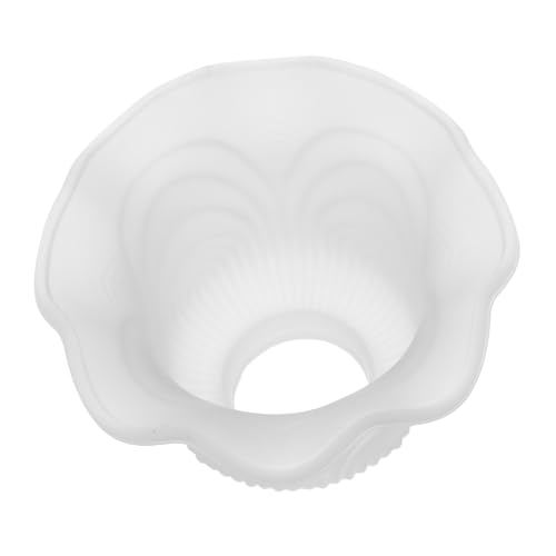 Homoyoyo Glas Lampenschirm Klein Blüten-design Weißer Moderner Deckenlampenschirm Lochdurchmesser für Wohnzimmer Esszimmer Pendelleuchte Ersatzschirm von Homoyoyo