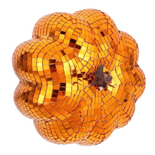 Homoyoyo Glitzernde Disco Spiegel Kürbis Dekoration Reflektierender Herbst Deko Kürbis für Halloween und Erntedank Tischmitte Wiederverwendbar Leuchtender Festlicher Glanz von Homoyoyo
