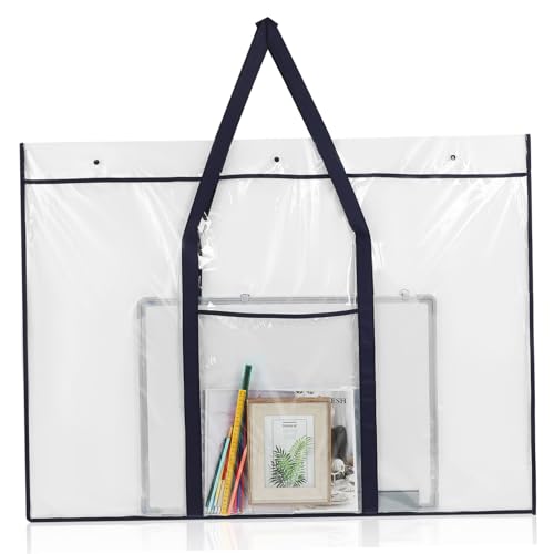 Homoyoyo Große Poster Aufbewahrungstasche mit Tragegriff PVC Künstler Portfolio Tasche Schadensresistent für Kunstwerke Zeichnungen Bulletin Boards Vielseitig Einsetzbar von Homoyoyo