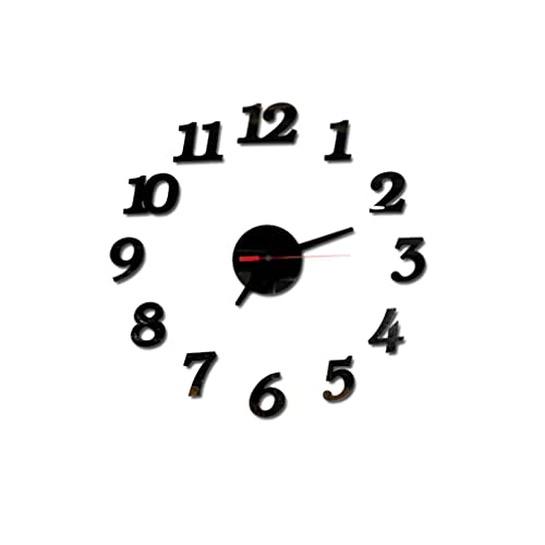 Homoyoyo -Uhr Ohne Rahmen Moderne Arabische Ziffern Selbstklebende Acryl-wanduhr Für Wohnzimmer Und Büro Stilvolle Dekoration Schwarz Gz Batterie Nicht Enthalten von Homoyoyo