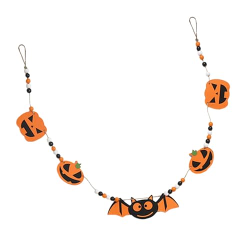 Homoyoyo Halloween Hängendes Banner aus Filz mit Kürbis und Fledermaus Perlenverziert Juteseil Wiederverwendbare Dekoration für Halloween Partys und Gruselige Feierlichkeiten von Homoyoyo
