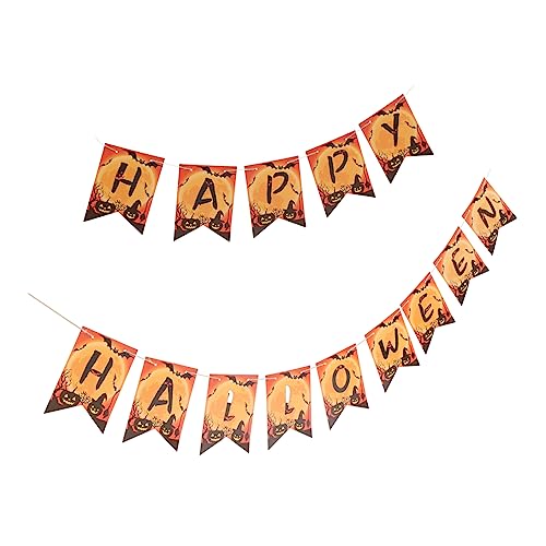 Homoyoyo Halloween Party Banner Klassisches Halloween Deko Banner Papierflaggen für Innen Außen Vielseitige Wand und Türdeko Festliche Gestaltung für Zuhause Büro Geschäft von Homoyoyo