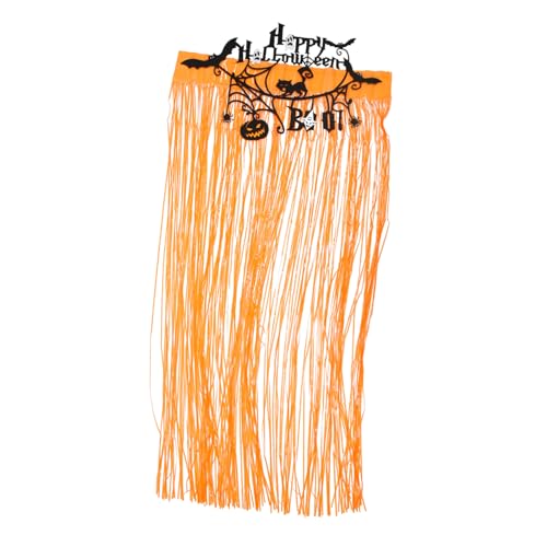 Homoyoyo Halloween Party Folien Fransen Vorhang Dekoration Orange Lametta Banner für Halloween Party Glänzender Türvorhang als Hintergrunddeko für Eingang Treppenhaus Flur Langlebig und von Homoyoyo